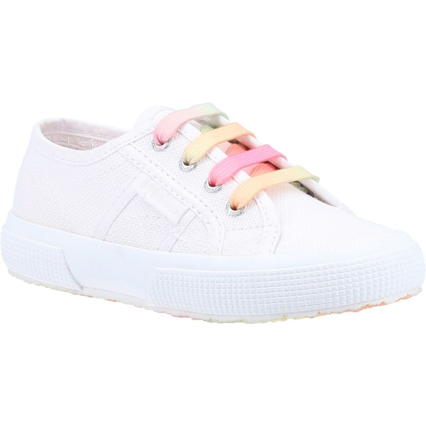Superga 2750 Shaded Lace Trainer Unisex White/Candy Multi-colour UK Size 11