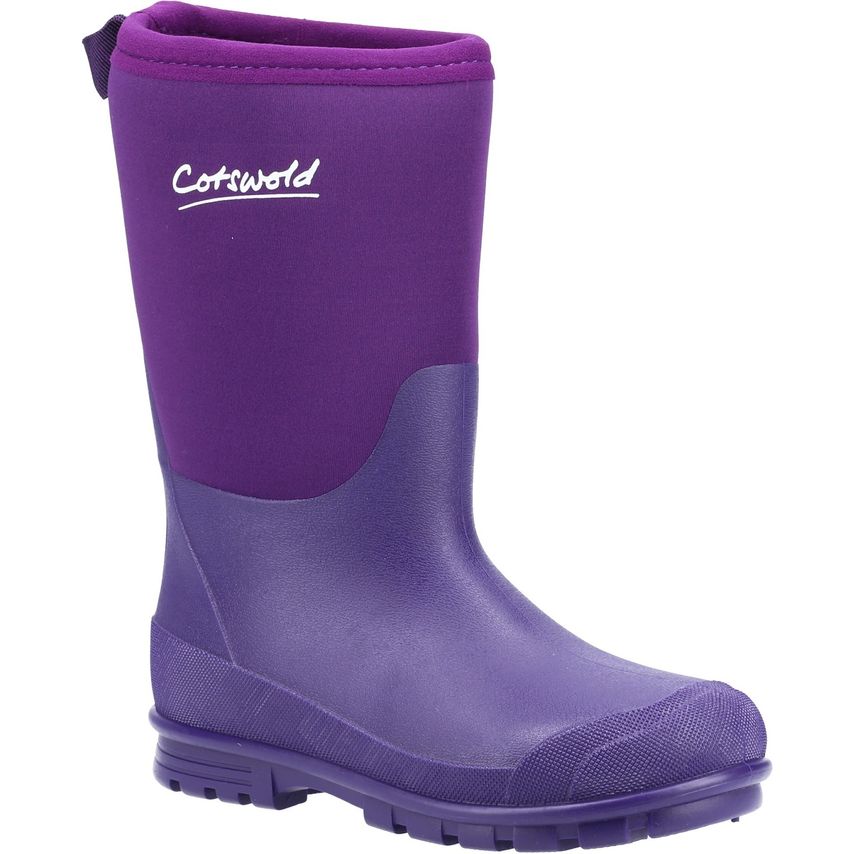 Cotswold Hilly Neoprene Childrens Wellington Boot Unisex Purple UK Size 13