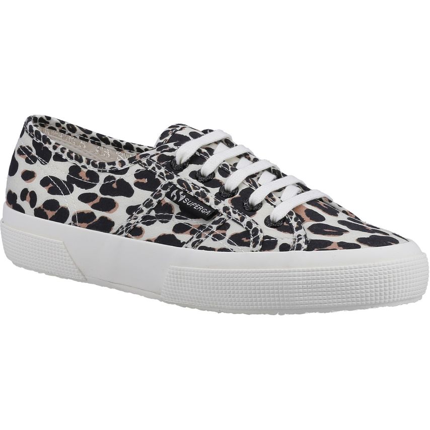 Superga 2750 Light Leopard Print Trainer Female Light Beige Leopard UK Size 6