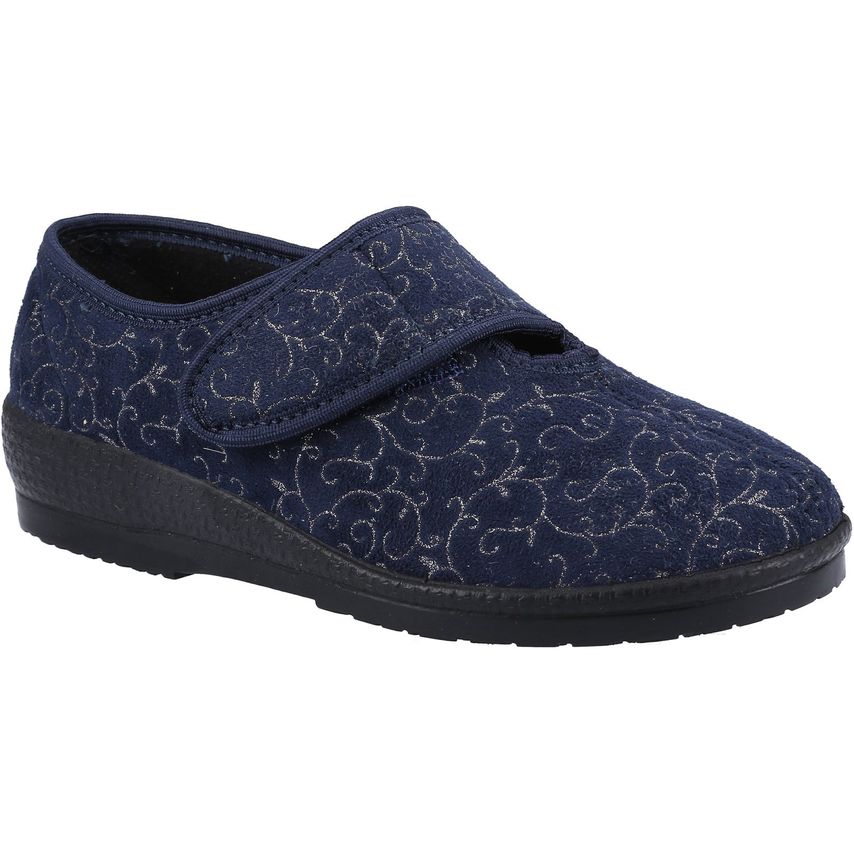 GBS Geraldine Ladies Classic Slippers Female Navy UK Size 4