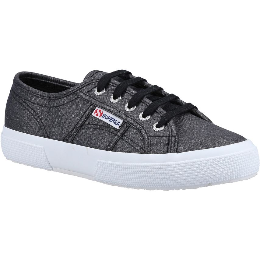Superga 2750 Glitter Canvas Trainer Female Black UK Size 5