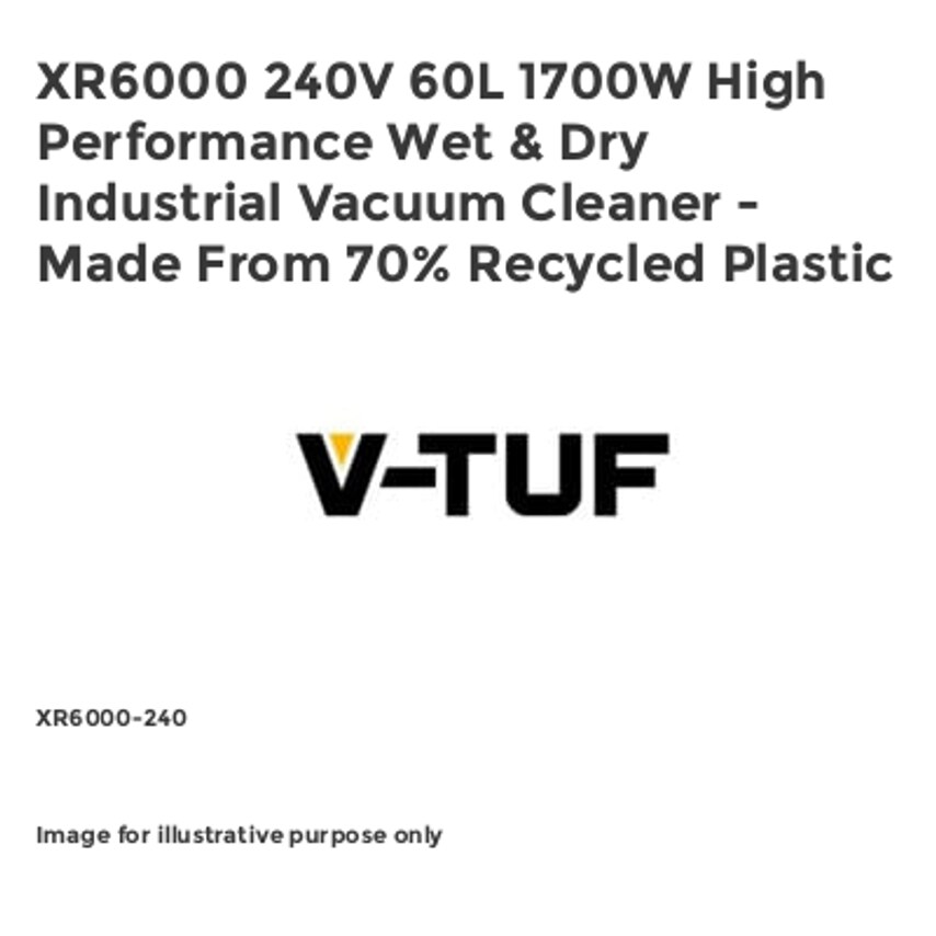 High Performance Wet & Dry Industrial Vacuum Cleaners - Made From 70% Recycled Plastic