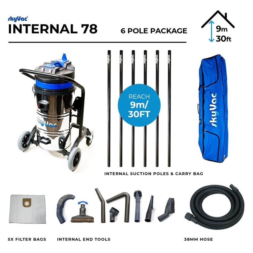 Internal 78 Air-Flow Vacumming System - 2600W, 7166LPM Air-Flow