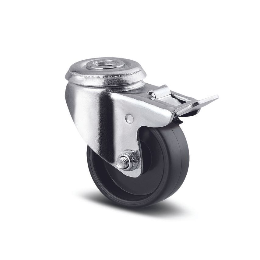 Agila & Maxtech Furniture Castor Polypropylene Single Bolt Fitting Swivel/Braked Castor 50mm Wheel Dia 40kg