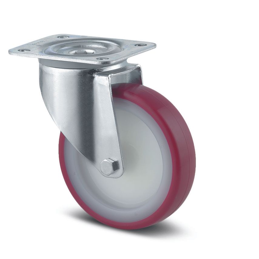 TENTE Alpha & Maxtech Distribution Polyurethane Swivel Castor 125mm Wheel Dia 20
