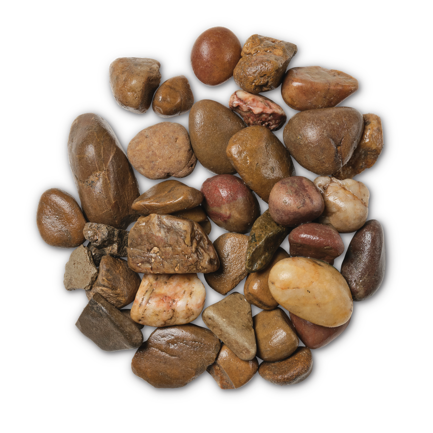 20 45mm Mixed Brown Quartzite Stone Coastal Shore Pebbles Bag 850kg