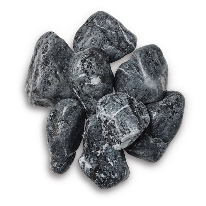 60 100mm Black Round & Oval Cobbles Midnight Black Bag 850kg