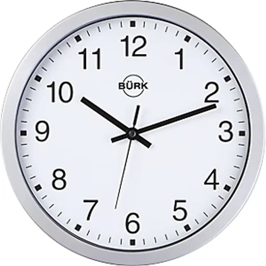 Shop BRK Wall Clock with ABS Plastic Silver 300 mm White Clock Face