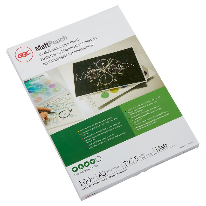 Matt Document Pouches, A4 and A3, 100 Micron and 2 x 75 Micron