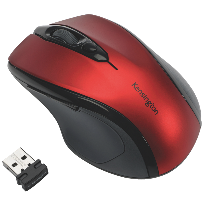 Kensington K72422WW Pro Fit Wireless Mid-Size Mouse Red