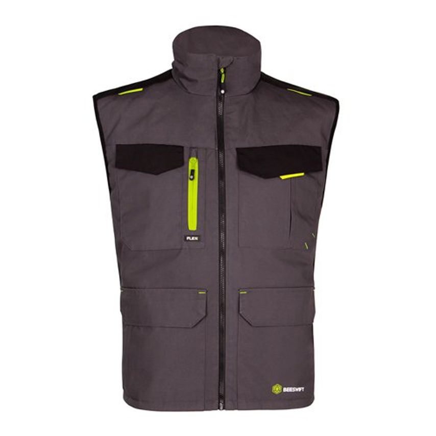 Beeswift Flex Workwear Gilet Two-Tone Grey Black 3XL