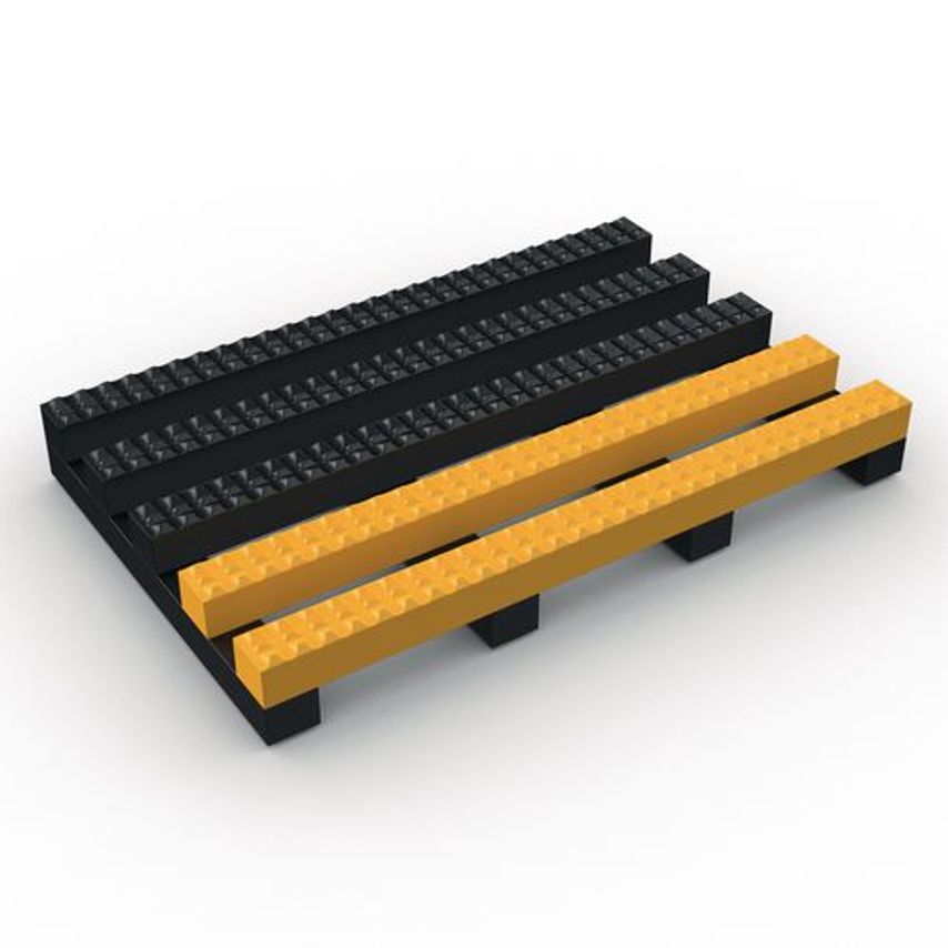 Slingsby Vynagrip Heavy Duty Slip Resistant PVC Matting - Black with Yellow Edge