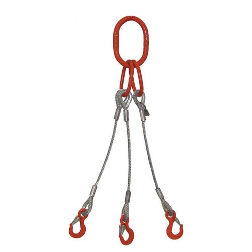 Slingsby Wire Rope Slings - Three Leg Sling 6mm Diameter Rope