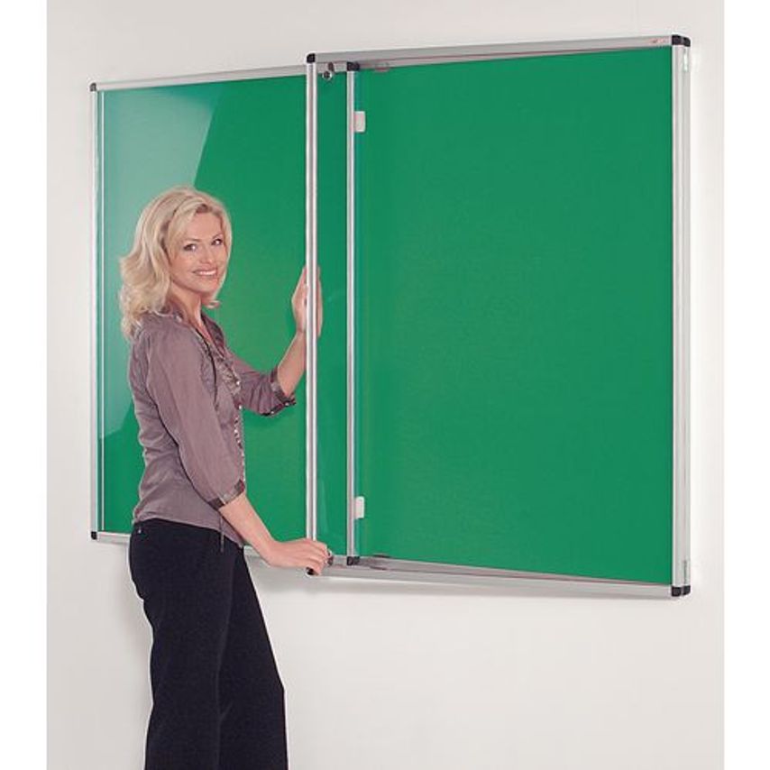 Slingsby Tamperproof Lockable Coloured Felt Office Noticeboards - Single Door 39