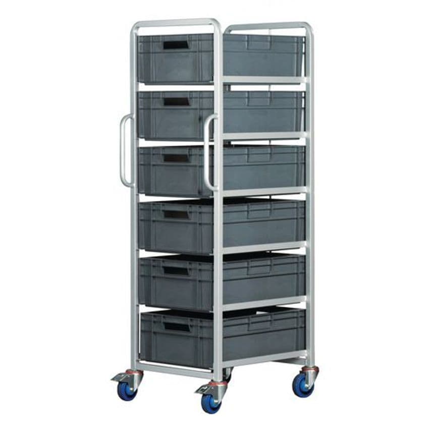 Slingsby Euro Container Order Picking Trolleys with 6 X 200mm Tall Containers -