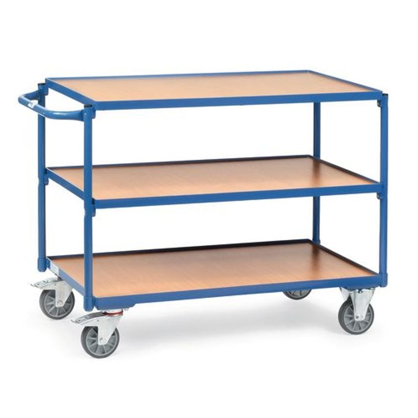 Slingsby Fetra Laminated Wood Shelf Workshop Trolleys with 3 Shelves
