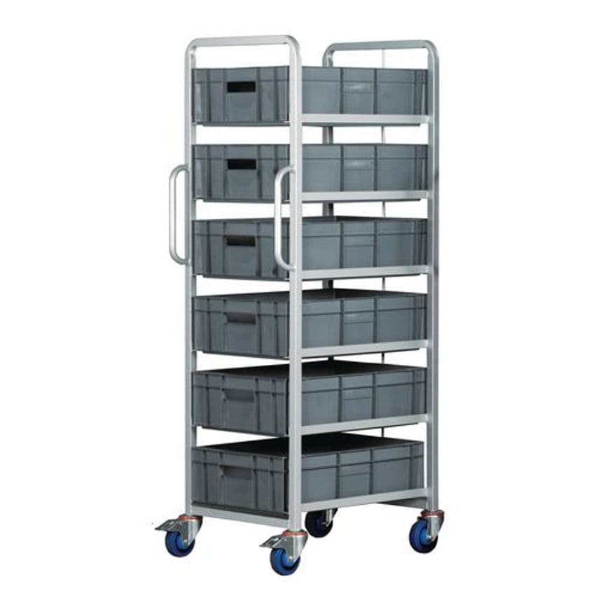 Slingsby Euro Container Order Picking Trolleys with 6 X 170mm Tall Containers -