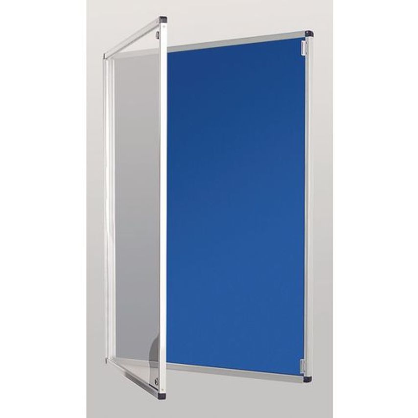 Slingsby Tamperproof Lockable Coloured Felt Office Noticeboards - Single - Blue