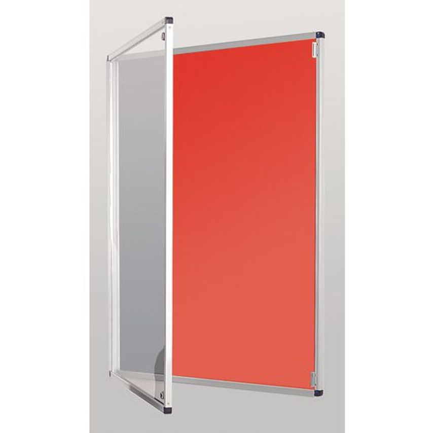 Slingsby Tamperproof Lockable Coloured Felt Office Noticeboards - Single - Red 3