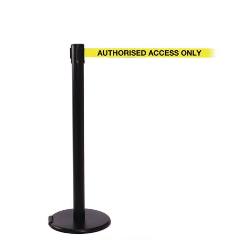 Slingsby Wheeled Retractable Belt Barrier with Printed Message - Set of 2 - Auth