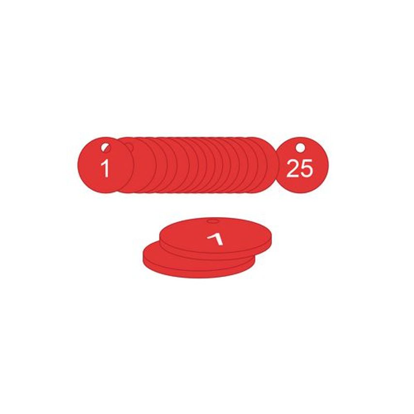 Slingsby 33mm Traffolyte Valve Marking Tags - Red (1 to 25)