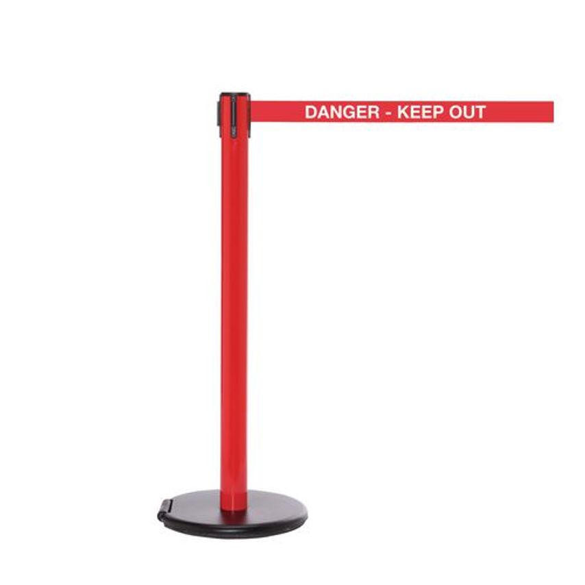 Slingsby Wheeled Retractable Belt Safety Barrier with Printed Message - Set of 2