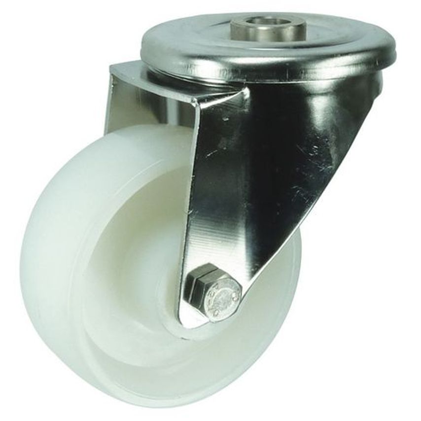 Slingsby Corrosion Resistant Stainless Steel Swivel Castor, 80mm Diameter Nylon