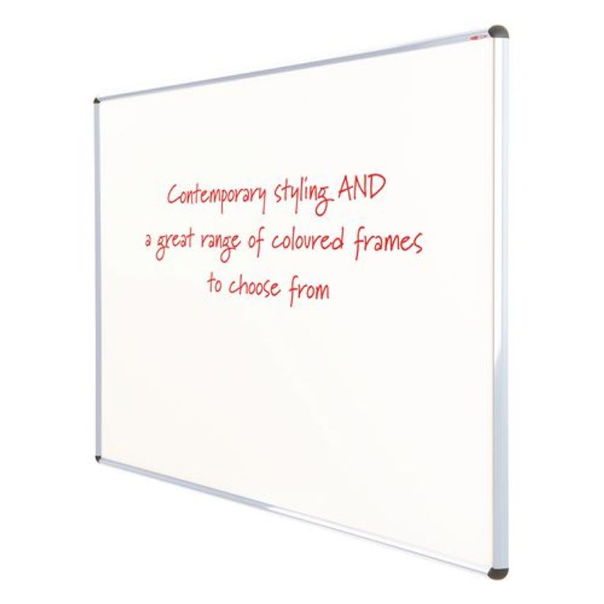 Slingsby Shield Deluxe Coloured Frame Magnetic Whiteboards, 900 X 1200mm, White