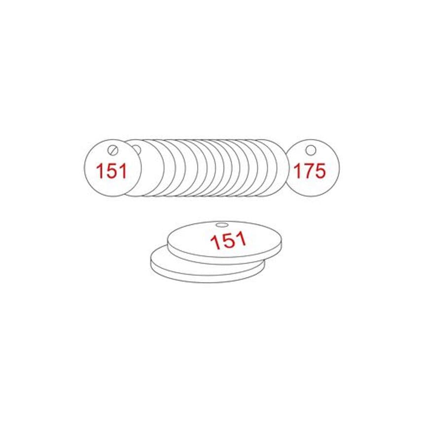 Slingsby 38mm Traffolyte Valve Marking Tags - Red/White (151 to 175)