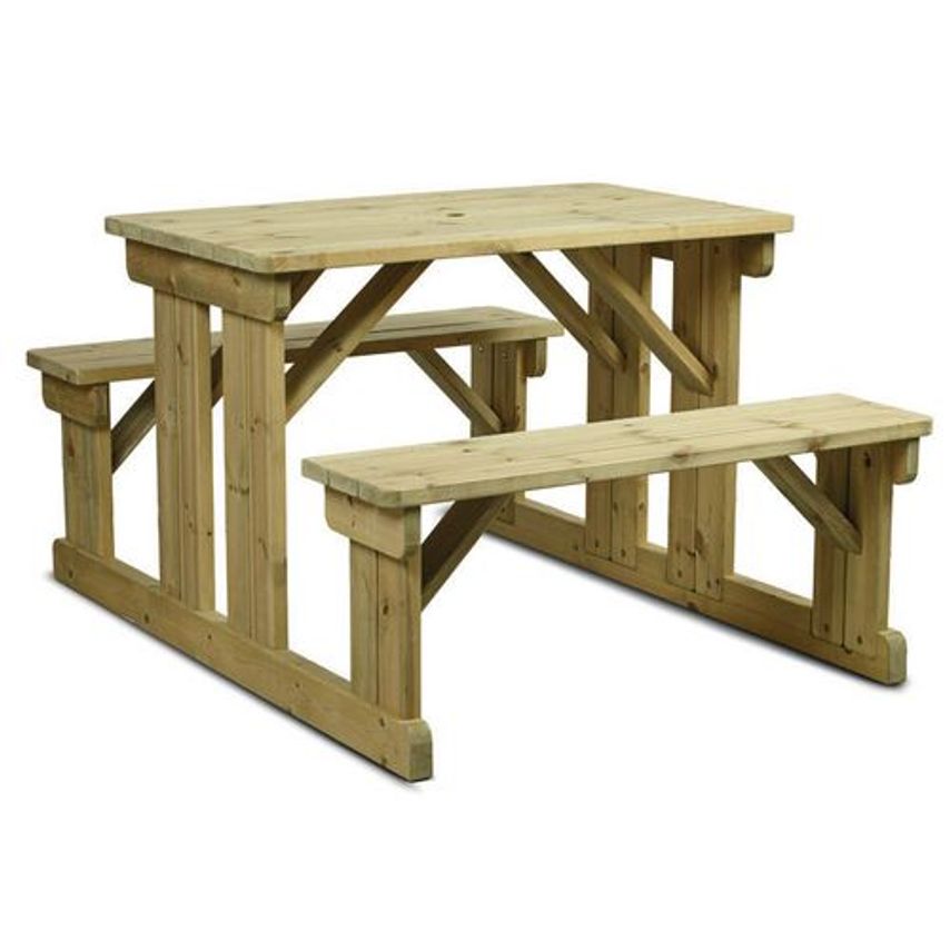 Slingsby Wooden Rectangular Walk-In Picnic Table Bench Length mm 1700, Natural
