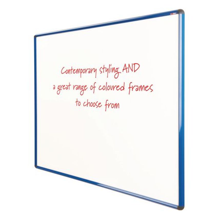 Slingsby Shield Deluxe Coloured Frame Magnetic Whiteboards, 1200 X 1800mm, Blue