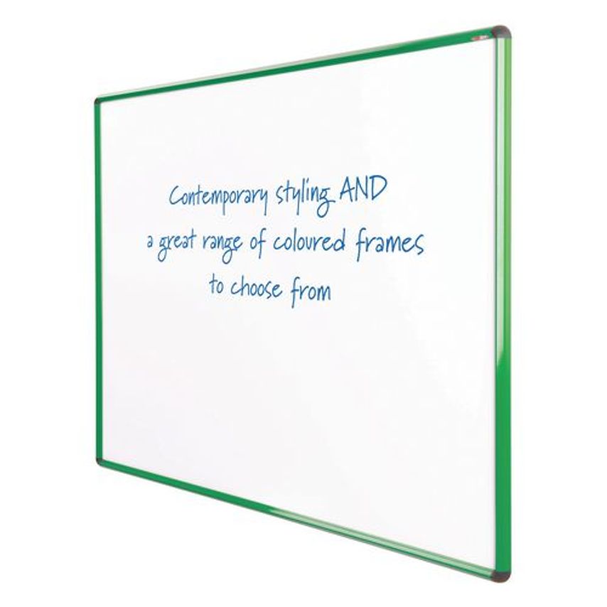Slingsby Shield Deluxe Coloured Frame Whiteboards - 900 X 1200mm, Green