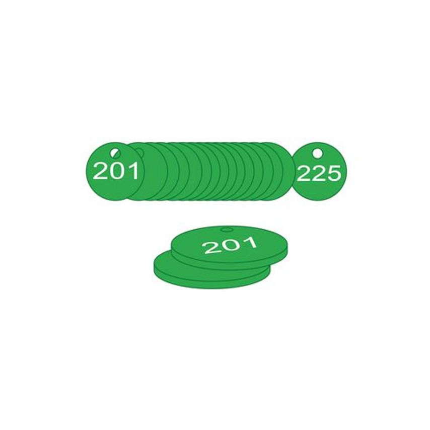 Slingsby 33mm Traffolyte Valve Marking Tags - Green (201 to 225)