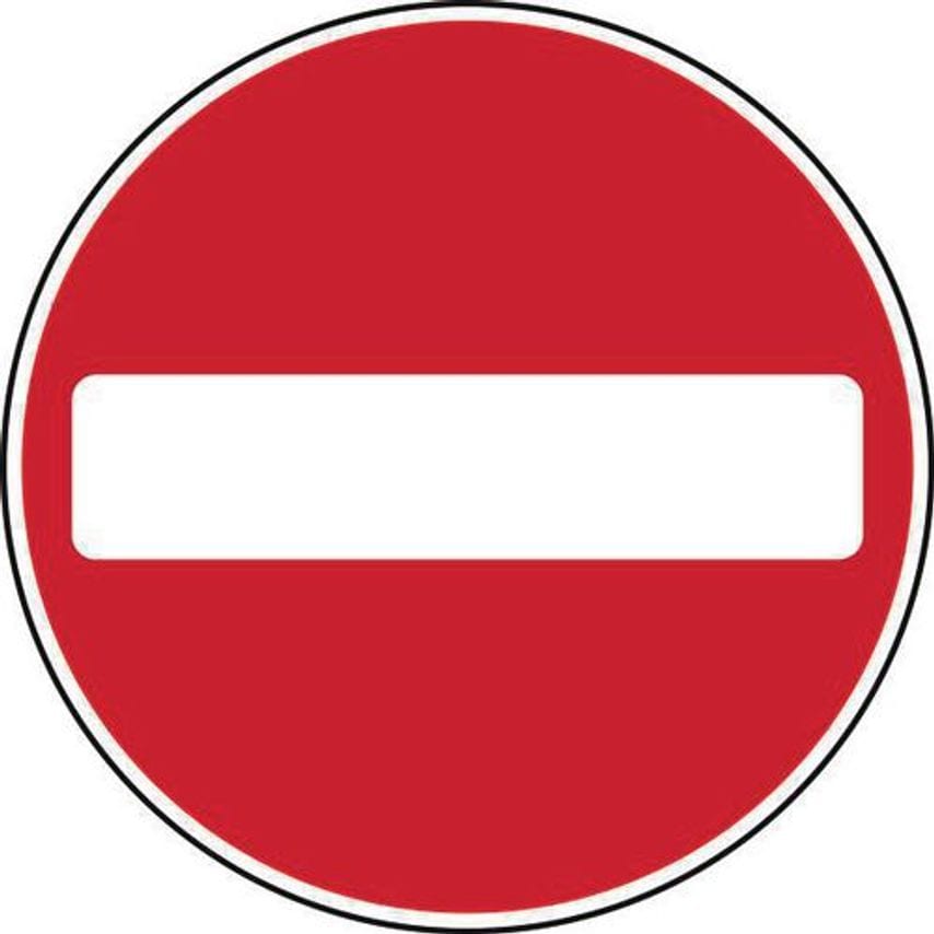 Slingsby Round Road Sign - No Entry Symbol 419718