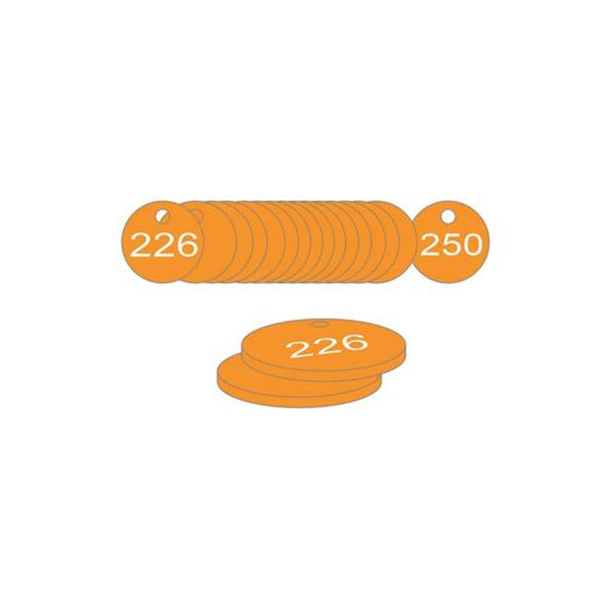 Slingsby 33mm Traffolyte Valve Marking Tags - Orange (201 to 225)