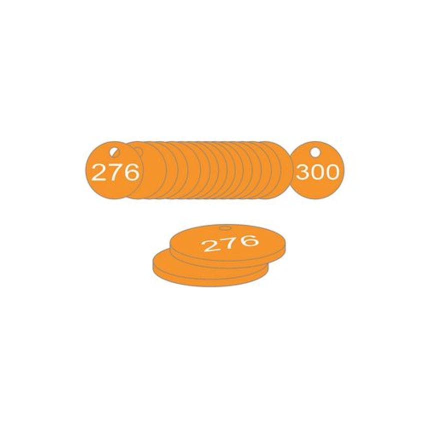 Slingsby 33mm Traffolyte Valve Marking Tags - Orange (251 to 275)