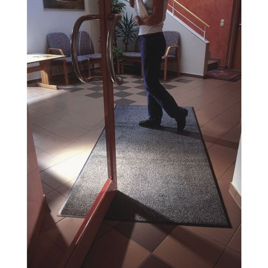 Slingsby Washable Entrance Mat, Black/blue, 12 X 850 X 1200