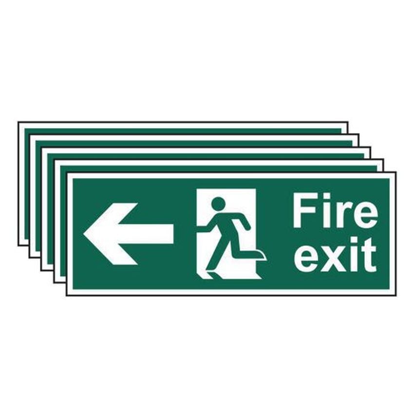 Slingsby Fire Exit Arrow Up Left Sign - Pack of 5 419133