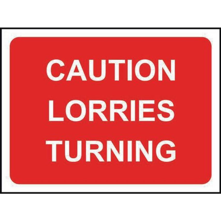 Slingsby Temporary Sign - Caution Lorries Turning 414720