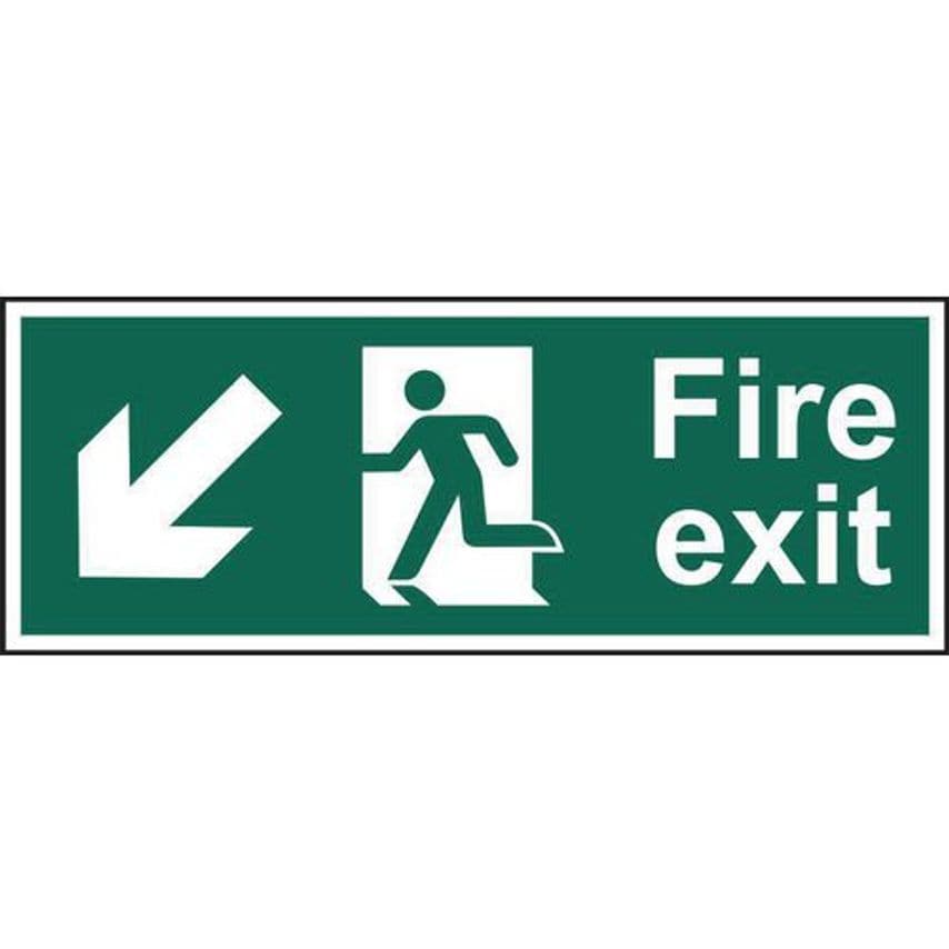 Slingsby Fire Exit Arrow Down Left Sign 419148