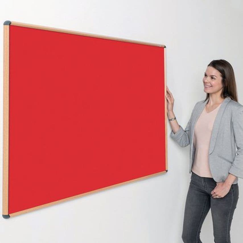 Slingsby Shield Light Oak Effect Framed Noticeboards 403607