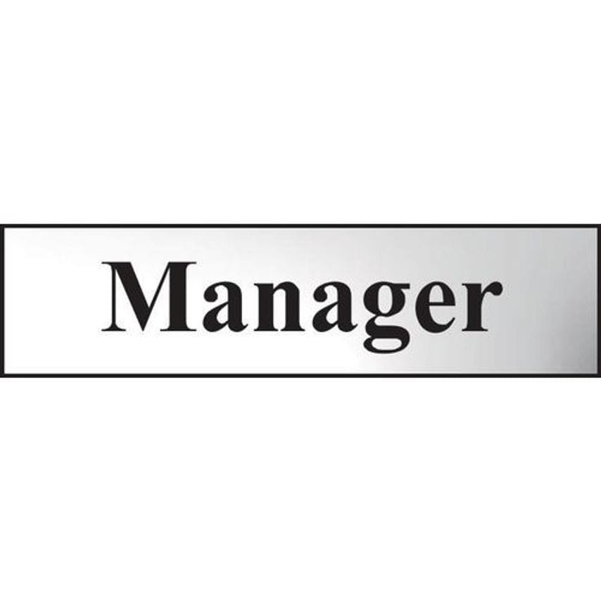 Slingsby Manager Sign - Chr (200 X 50mm) Silver