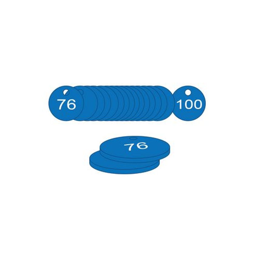 Slingsby 38mm Traffolyte Valve Marking Tags - Blue (76 to 100)