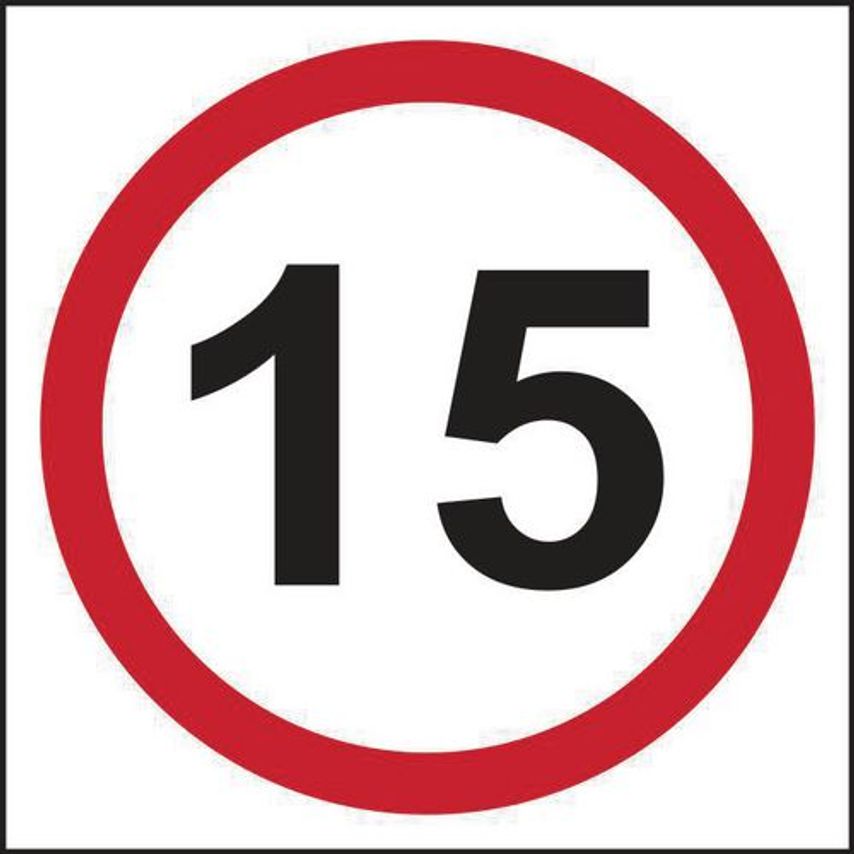 Slingsby 15mph Speed Limit Sign 3mm Foamed PVC (Foamex)