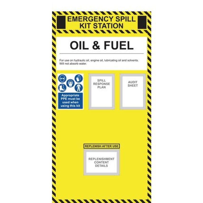 Slingsby Spill Response Station Boards for Spill Kit In Plastic Drum 429744
