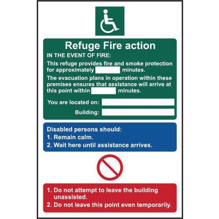 Slingsby Disabled Refuge Action Sign