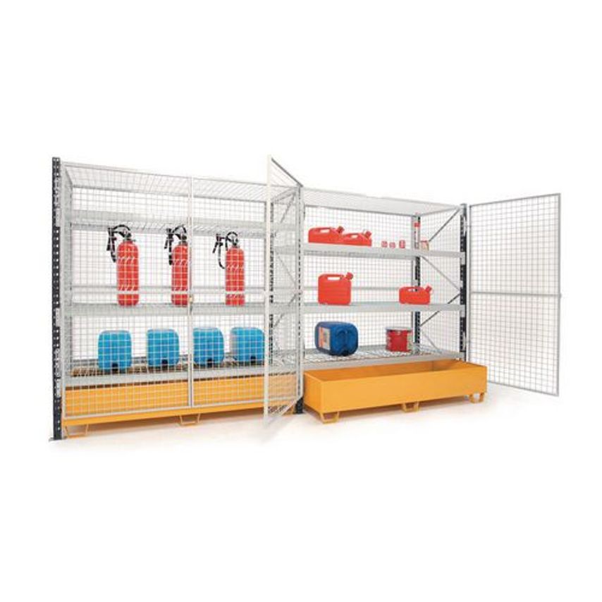 Slingsby Heavy Duty Security Cage Shelving, with Chipboard Decks 427643