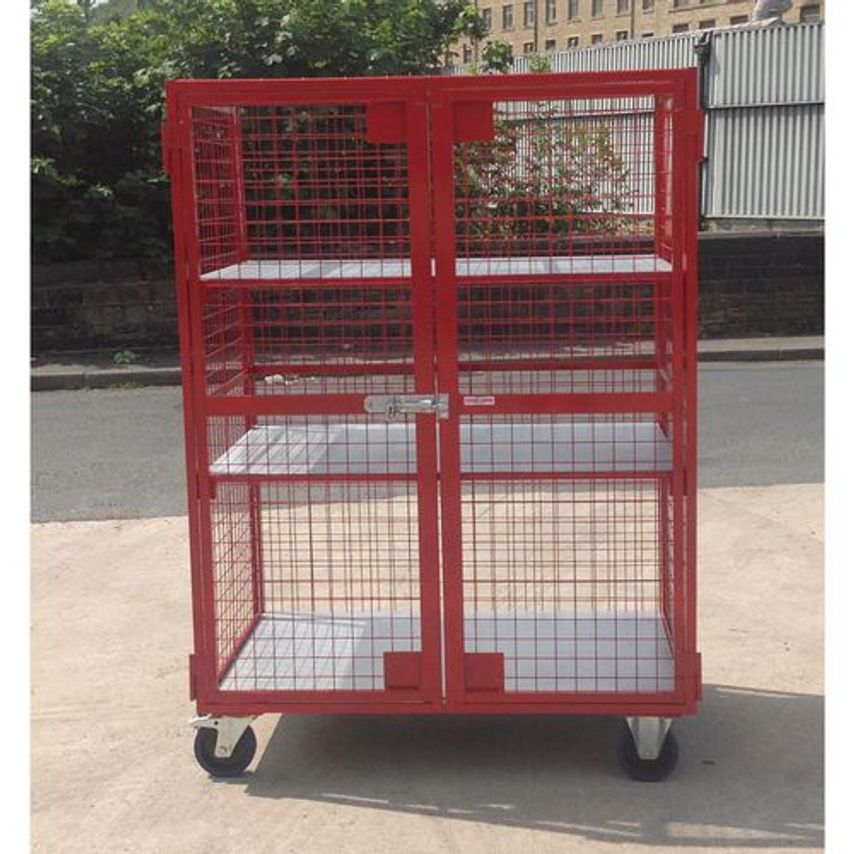 Slingsby Mobile Mesh Security Cage with Adjustable Steel Shelves