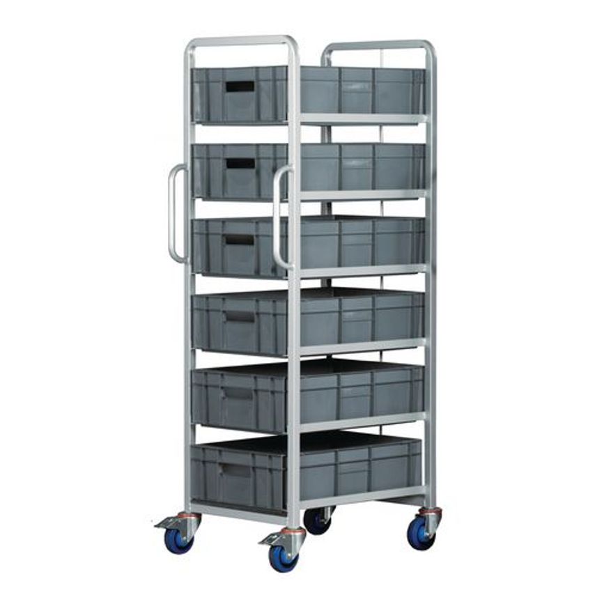 Slingsby Euro Container Order Picking Trolleys with 6 X 170mm Tall Containers -
