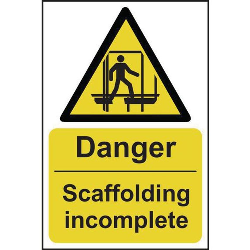 Slingsby Danger Scaffolding Incomplete Sign 422913